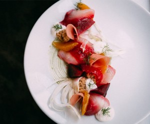 A plated dish at Miðfjarðará Lodge